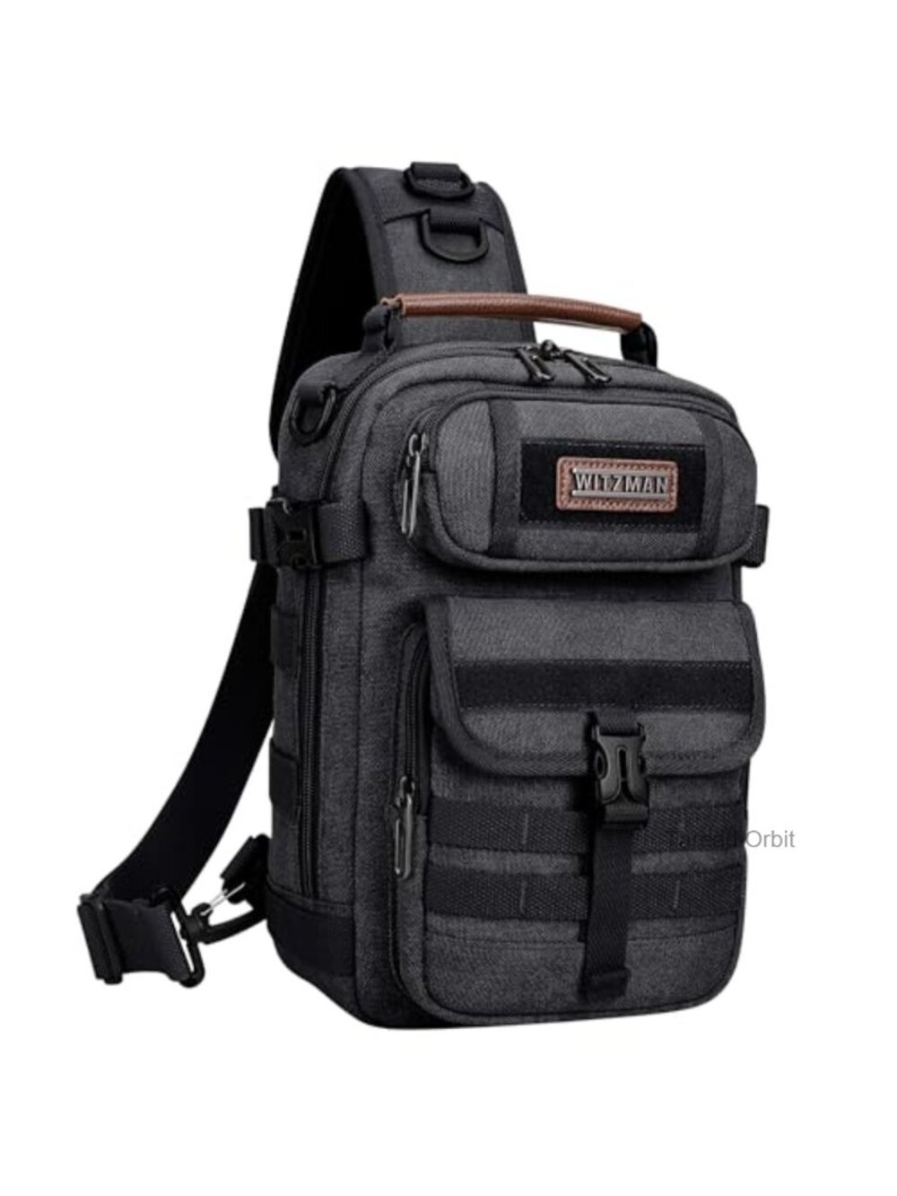 WITZMAN Canvas Sling Bag Crossbody Fits 9.7" iPad Men Travel